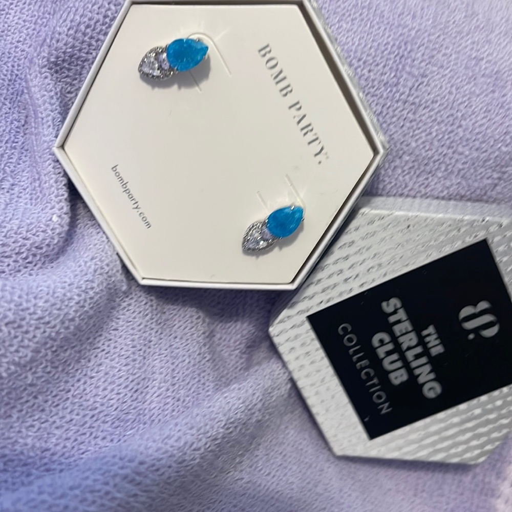New bomb party new sterling stud earrings